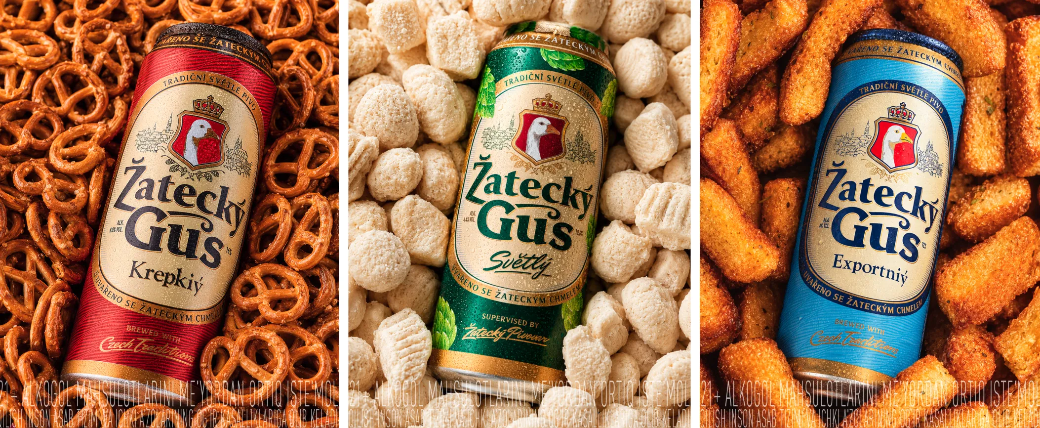 Žatecký Gus range — Krepký, Světlý and Exportní