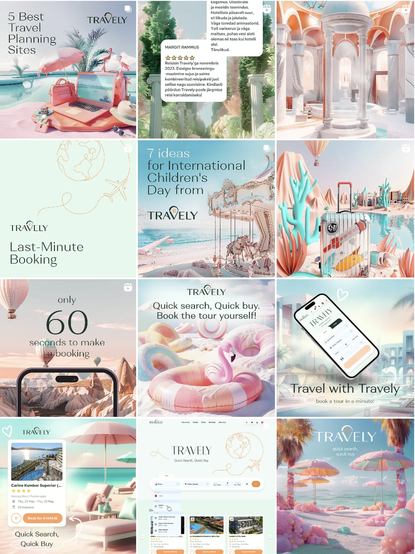 Travely launch content on Instagram